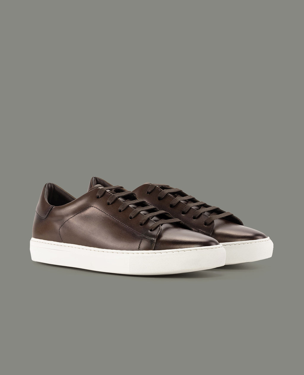 The Rhodes - Burnished Leather Sneaker - Brown